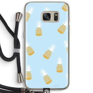 CaseCompany Ananasjes: Samsung Galaxy S7 Transparant Hoesje met koord