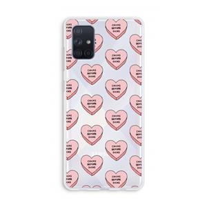 CaseCompany Chicks before dicks: Galaxy A71 Transparant Hoesje