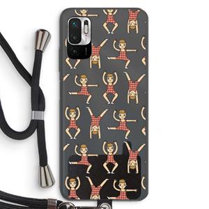 CaseCompany Gymboys: Xiaomi Redmi Note 10 5G Transparant Hoesje met koord