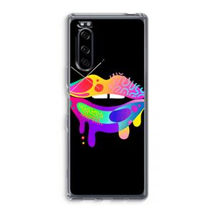 CaseCompany Lip Palette: Sony Xperia 5 Transparant Hoesje