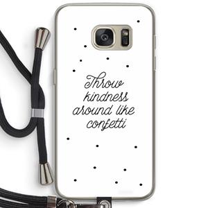 CaseCompany Confetti: Samsung Galaxy S7 Transparant Hoesje met koord