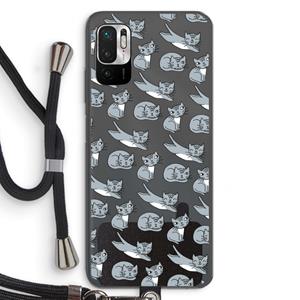 CaseCompany Poezen: Xiaomi Redmi Note 10 5G Transparant Hoesje met koord