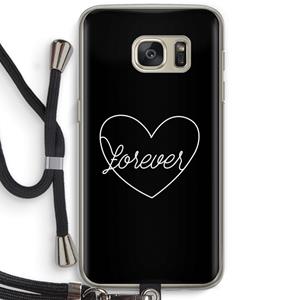 CaseCompany Forever heart black: Samsung Galaxy S7 Transparant Hoesje met koord