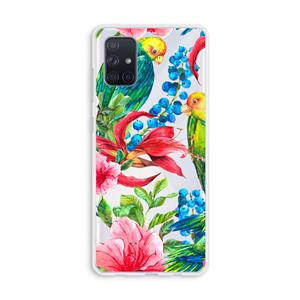 CaseCompany Papegaaien: Galaxy A71 Transparant Hoesje