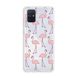CaseCompany Anything Flamingoes: Galaxy A71 Transparant Hoesje