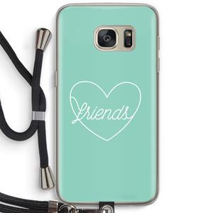 CaseCompany Friends heart pastel: Samsung Galaxy S7 Transparant Hoesje met koord