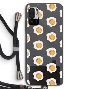CaseCompany Bacon to my eggs #1: Xiaomi Redmi Note 10 5G Transparant Hoesje met koord