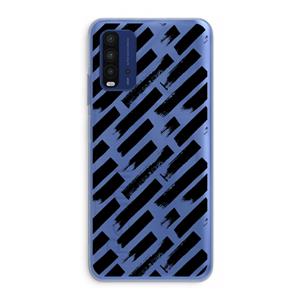 CaseCompany Zwarte vegen: Xiaomi Redmi 9T Transparant Hoesje