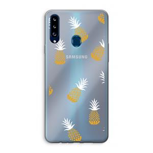 CaseCompany Ananasjes: Samsung Galaxy A20s Transparant Hoesje