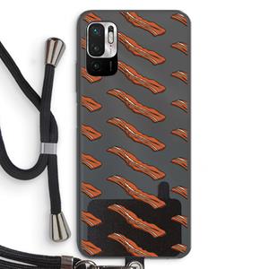 CaseCompany Bacon to my eggs #2: Xiaomi Redmi Note 10 5G Transparant Hoesje met koord