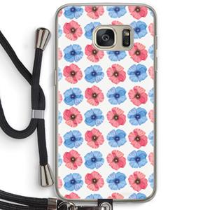 CaseCompany Klaproosjes: Samsung Galaxy S7 Transparant Hoesje met koord