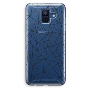 CaseCompany Geometrische lijnen zwart: Samsung Galaxy A6 (2018) Transparant Hoesje