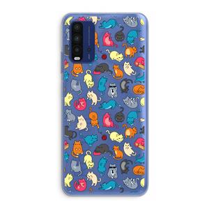CaseCompany Kleurrijke katten: Xiaomi Redmi 9T Transparant Hoesje