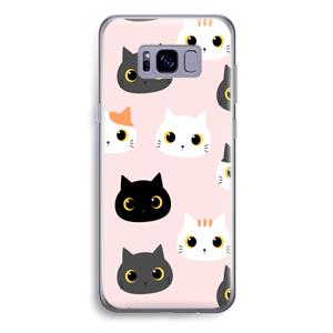 CaseCompany Katten: Samsung Galaxy S8 Plus Transparant Hoesje