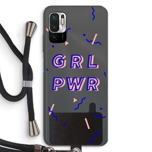 CaseCompany GRL PWR: Xiaomi Redmi Note 10 5G Transparant Hoesje met koord