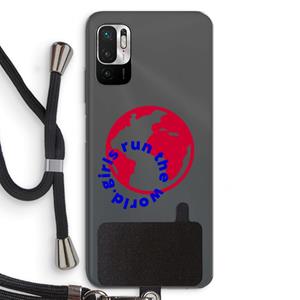 CaseCompany Run The World: Xiaomi Redmi Note 10 5G Transparant Hoesje met koord