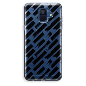 CaseCompany Zwarte vegen: Samsung Galaxy A6 (2018) Transparant Hoesje