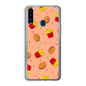 CaseCompany Chicken 'n Fries: Samsung Galaxy A20s Transparant Hoesje