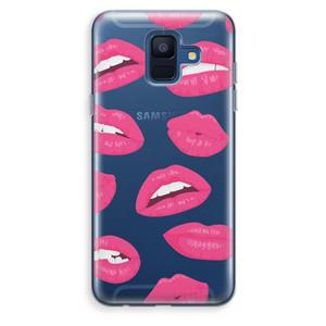 CaseCompany Bite my lip: Samsung Galaxy A6 (2018) Transparant Hoesje