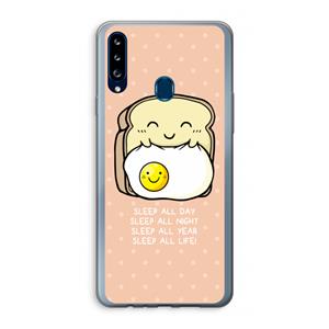 CaseCompany Sleep All Day: Samsung Galaxy A20s Transparant Hoesje