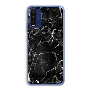 CaseCompany Zwart Marmer 2: Xiaomi Redmi 9T Transparant Hoesje