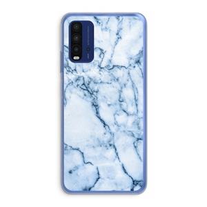 CaseCompany Blauw marmer: Xiaomi Redmi 9T Transparant Hoesje