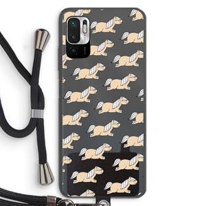CaseCompany Ponys: Xiaomi Redmi Note 10 5G Transparant Hoesje met koord
