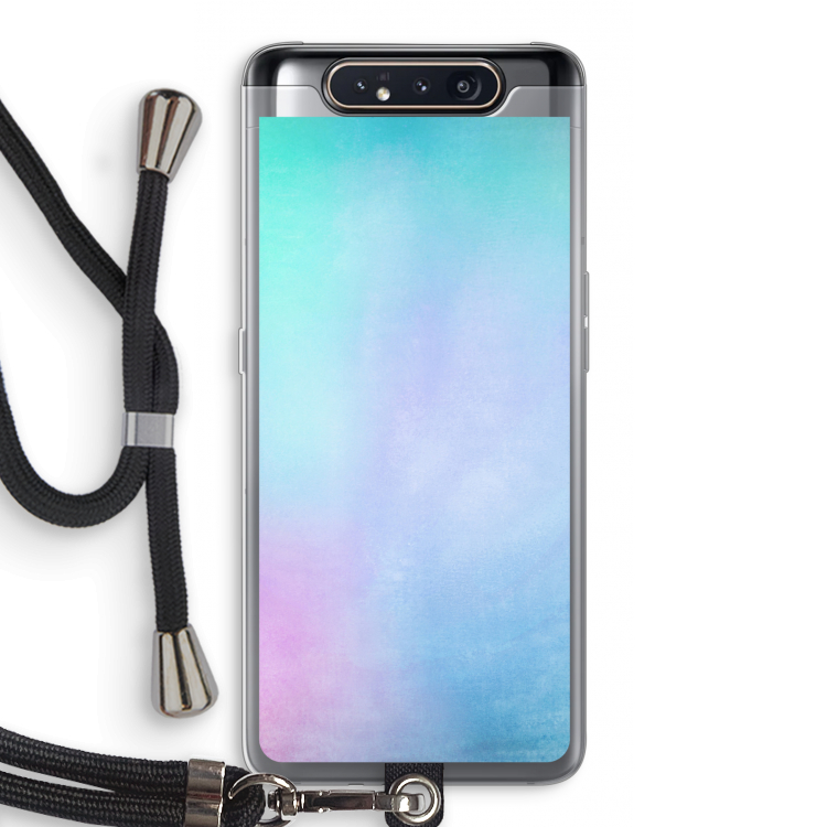 CaseCompany mist pastel: Samsung Galaxy A80 Transparant Hoesje met koord
