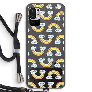 CaseCompany Regenboog: Xiaomi Redmi Note 10 5G Transparant Hoesje met koord