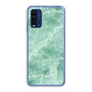 CaseCompany Groen marmer: Xiaomi Redmi 9T Transparant Hoesje