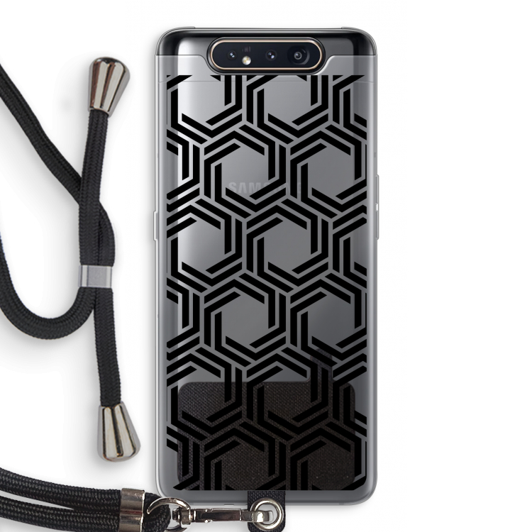 CaseCompany Geometrisch patroon: Samsung Galaxy A80 Transparant Hoesje met koord