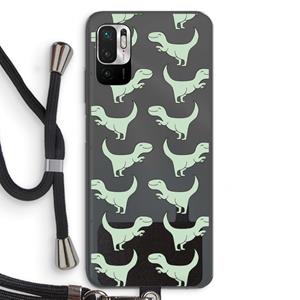 CaseCompany Dinos: Xiaomi Redmi Note 10 5G Transparant Hoesje met koord