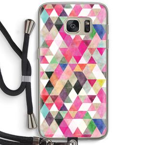 CaseCompany Gekleurde driehoekjes: Samsung Galaxy S7 Transparant Hoesje met koord