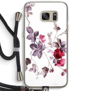 CaseCompany Mooie bloemen: Samsung Galaxy S7 Transparant Hoesje met koord