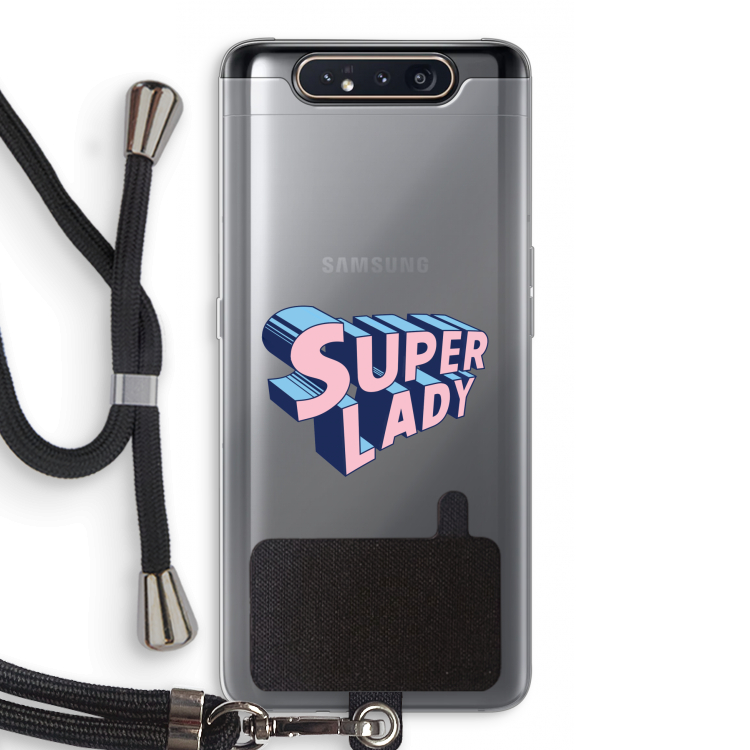 CaseCompany Superlady: Samsung Galaxy A80 Transparant Hoesje met koord
