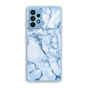 CaseCompany Blauw marmer: Samsung Galaxy A52 Transparant Hoesje