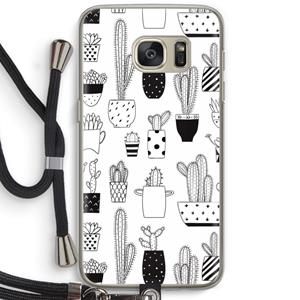 CaseCompany Cactusmotief: Samsung Galaxy S7 Transparant Hoesje met koord