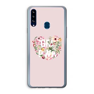 CaseCompany GRL PWR Flower: Samsung Galaxy A20s Transparant Hoesje