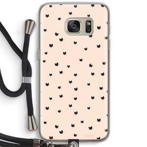 CaseCompany Kleine kattenkopjes: Samsung Galaxy S7 Transparant Hoesje met koord