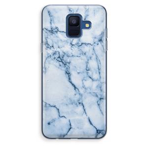 CaseCompany Blauw marmer: Samsung Galaxy A6 (2018) Transparant Hoesje