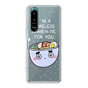 CaseCompany I'm A Hopeless Ramen-Tic For You: Sony Xperia 5 III Transparant Hoesje