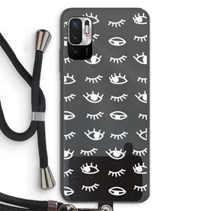 CaseCompany Eye pattern #3: Xiaomi Redmi Note 10 5G Transparant Hoesje met koord