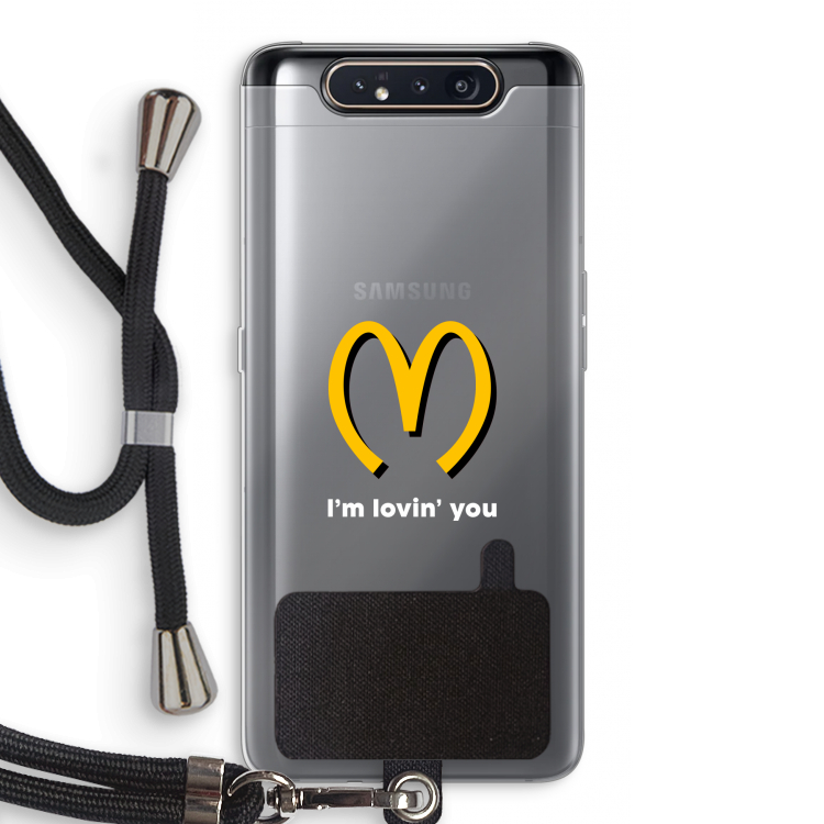 CaseCompany I'm lovin' you: Samsung Galaxy A80 Transparant Hoesje met koord
