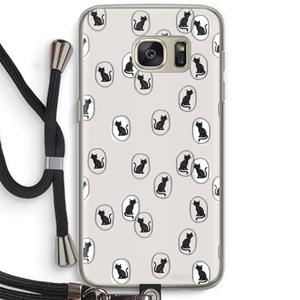 CaseCompany Miauw: Samsung Galaxy S7 Transparant Hoesje met koord