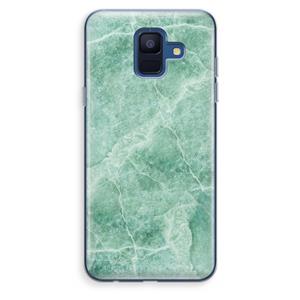 CaseCompany Groen marmer: Samsung Galaxy A6 (2018) Transparant Hoesje