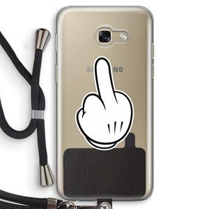 CaseCompany Middle finger black: Samsung Galaxy A5 (2017) Transparant Hoesje met koord
