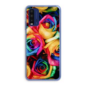 CaseCompany Neon bloemen: Xiaomi Redmi 9T Transparant Hoesje