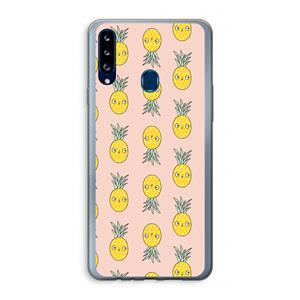 CaseCompany Ananas: Samsung Galaxy A20s Transparant Hoesje