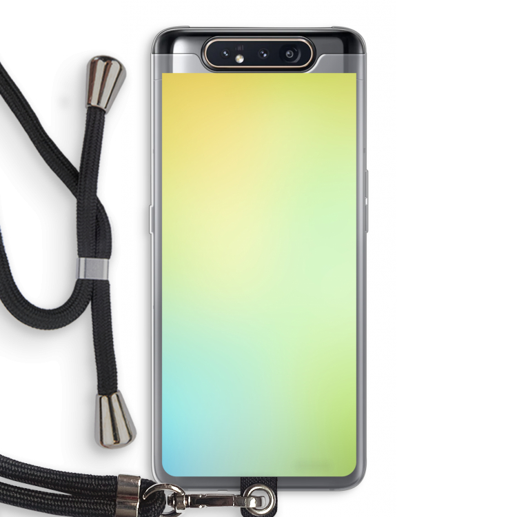 CaseCompany Minty mist pastel: Samsung Galaxy A80 Transparant Hoesje met koord