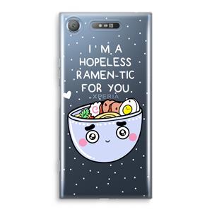 CaseCompany I'm A Hopeless Ramen-Tic For You: Sony Xperia XZ1 Transparant Hoesje